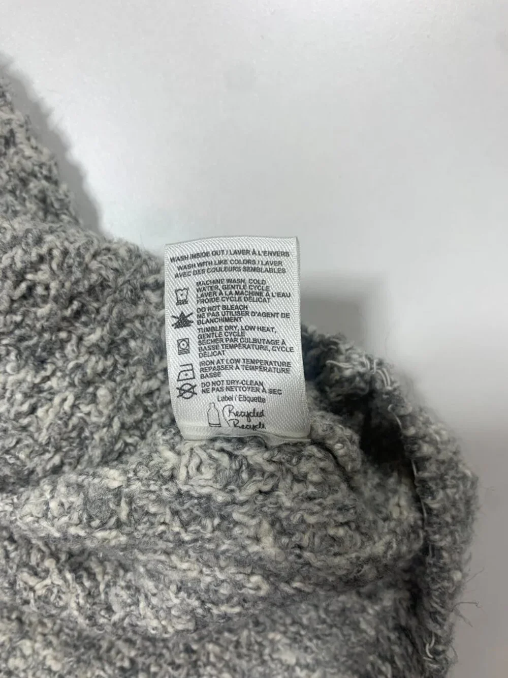 Denver Hayes Cozy Knit Mock Neck Sweater Grey Textured Pullover Size L - Picture 9 of 10